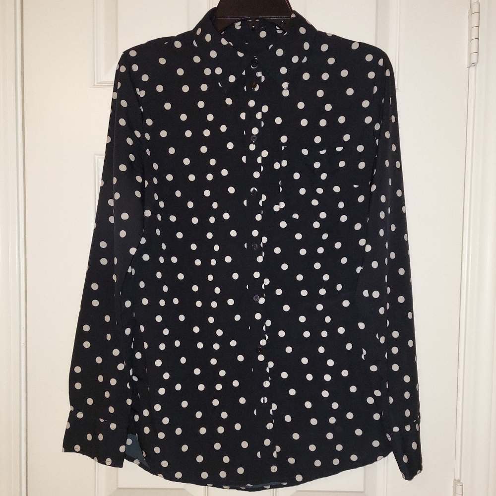 Polka dot classy staple shirt top
